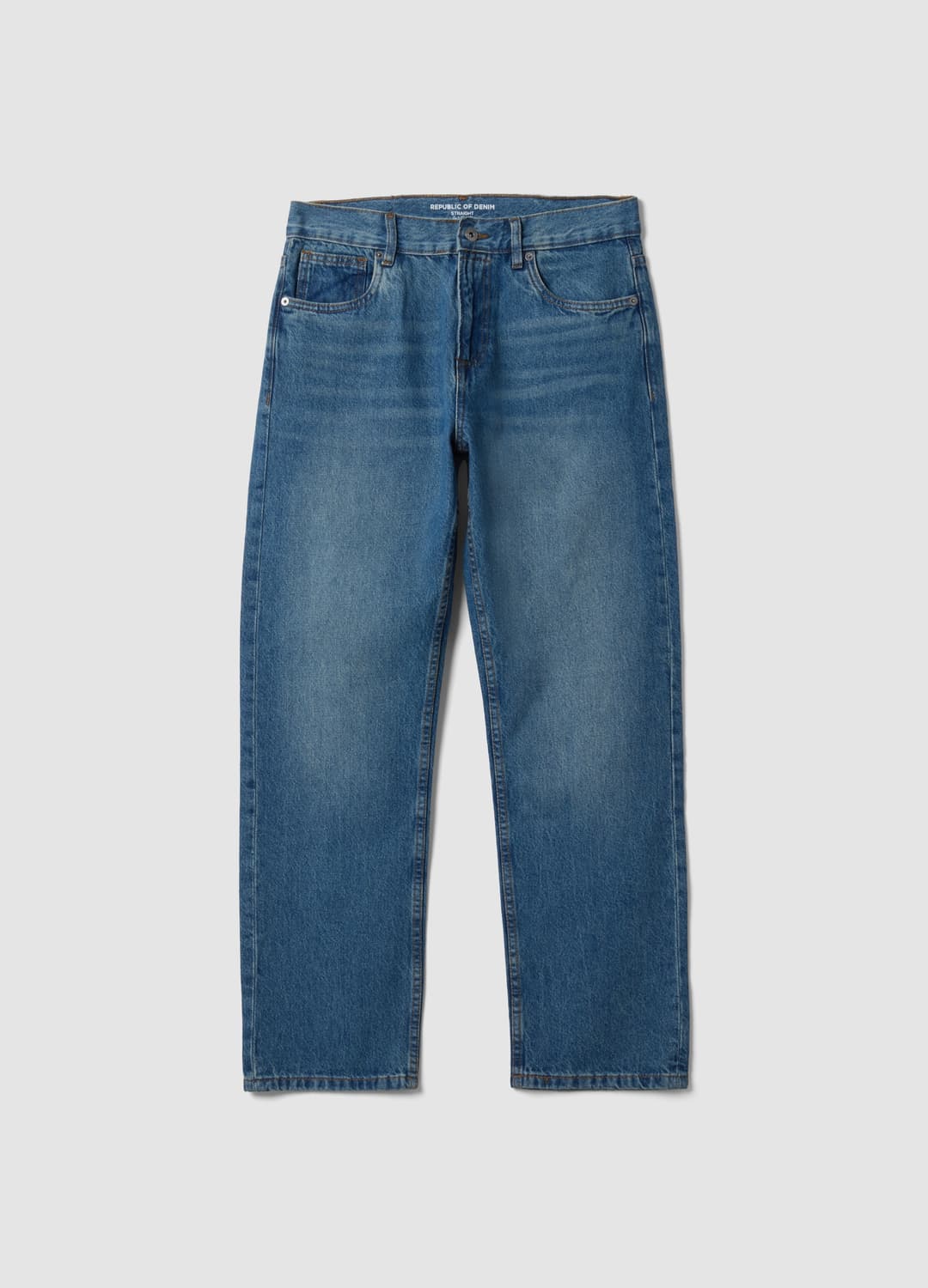 Hellblaue Straight-fit-jeans Aus Reiner Baumwolle | OVS Hellblaue Straight-fit-jeans Aus Reiner Baumwolle - 0 | OVS