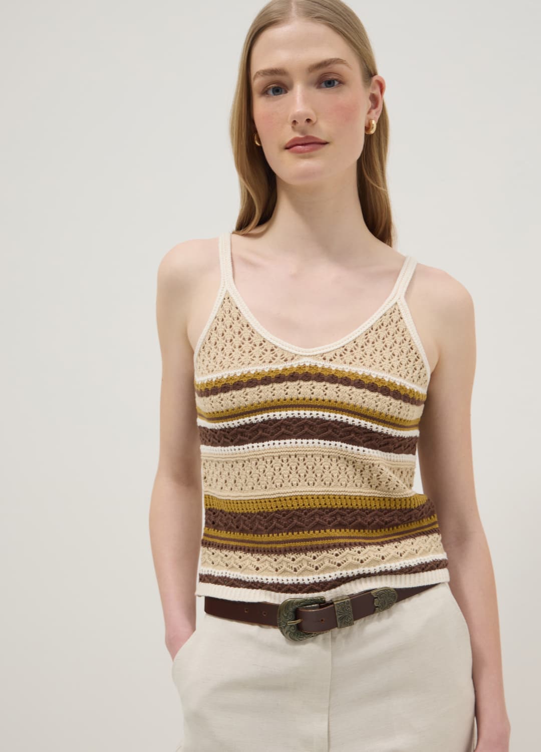 Multicolour-top Aus Reiner Baumwolle Im Regular Fit Mit Strickstruktur | OVS Multicolour-top Aus Reiner Baumwolle Im Regular Fit Mit Strickstruktur - 1 | OVS