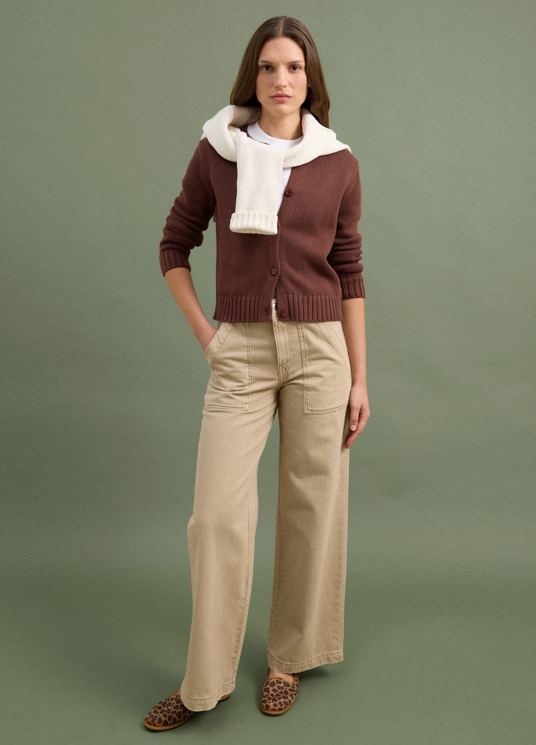 Brauner Cardigan Aus Reiner Baumwolle Mit Knöpfen | OVS Brauner Cardigan Aus Reiner Baumwolle Mit Knöpfen - 1 | OVS