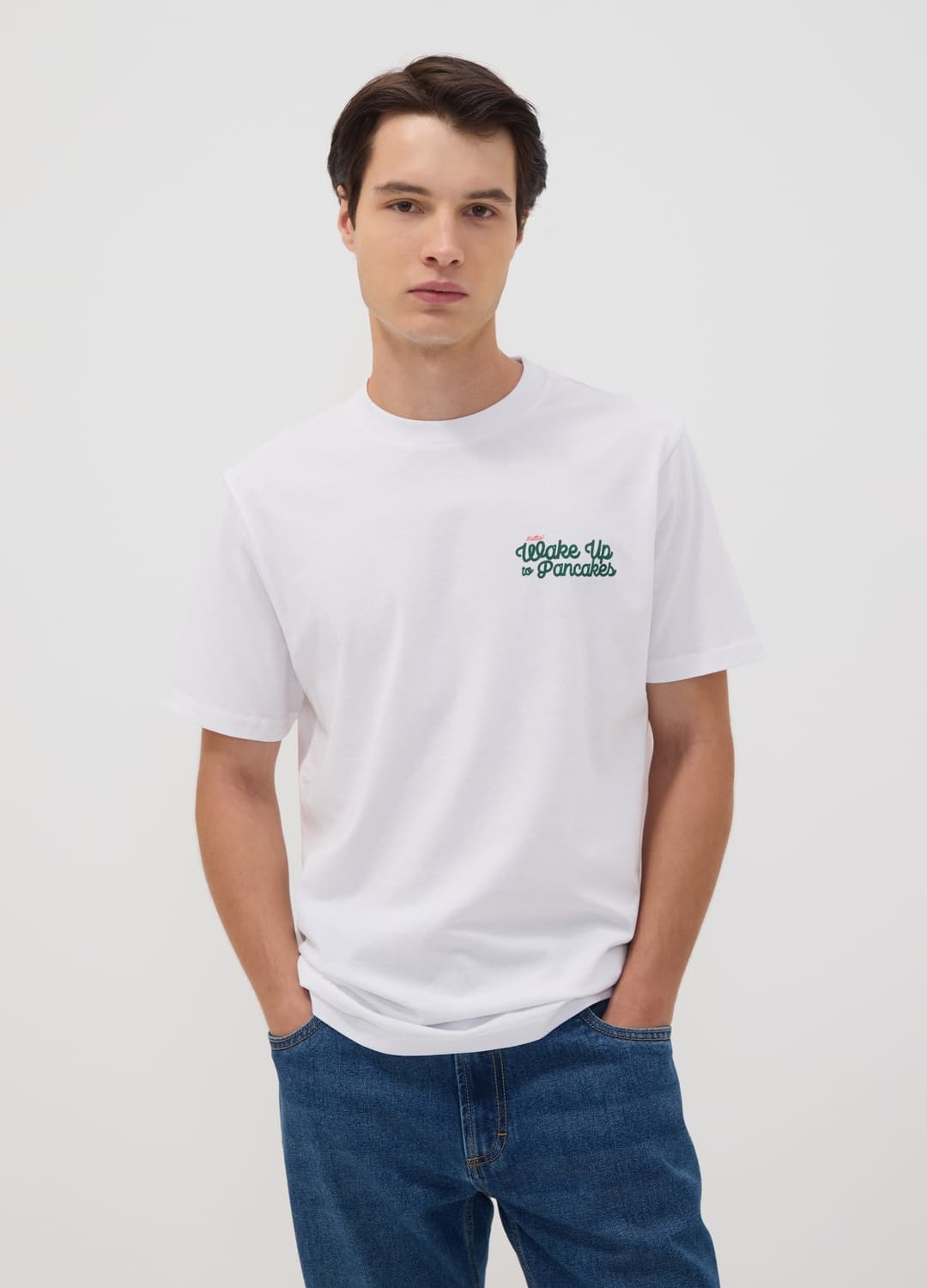 Weißes T-shirt Aus Reinem Baumwoll-jersey Mit Print | OVS Weißes T-shirt Aus Reinem Baumwoll-jersey Mit Print - 0 | OVS