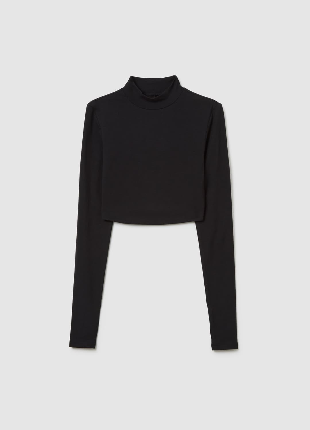 Backless Cropped Longsleeve Top Black | OVS Backless Cropped Longsleeve Top Black - 4 | OVS