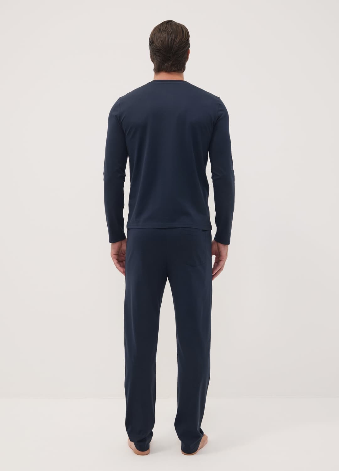 Pigiama Blu In Puro Cotone Organico Con Scollo Serafino Regular Fit | OVS Pigiama Blu In Puro Cotone Organico Con Scollo Serafino Regular Fit - 3 | OVS