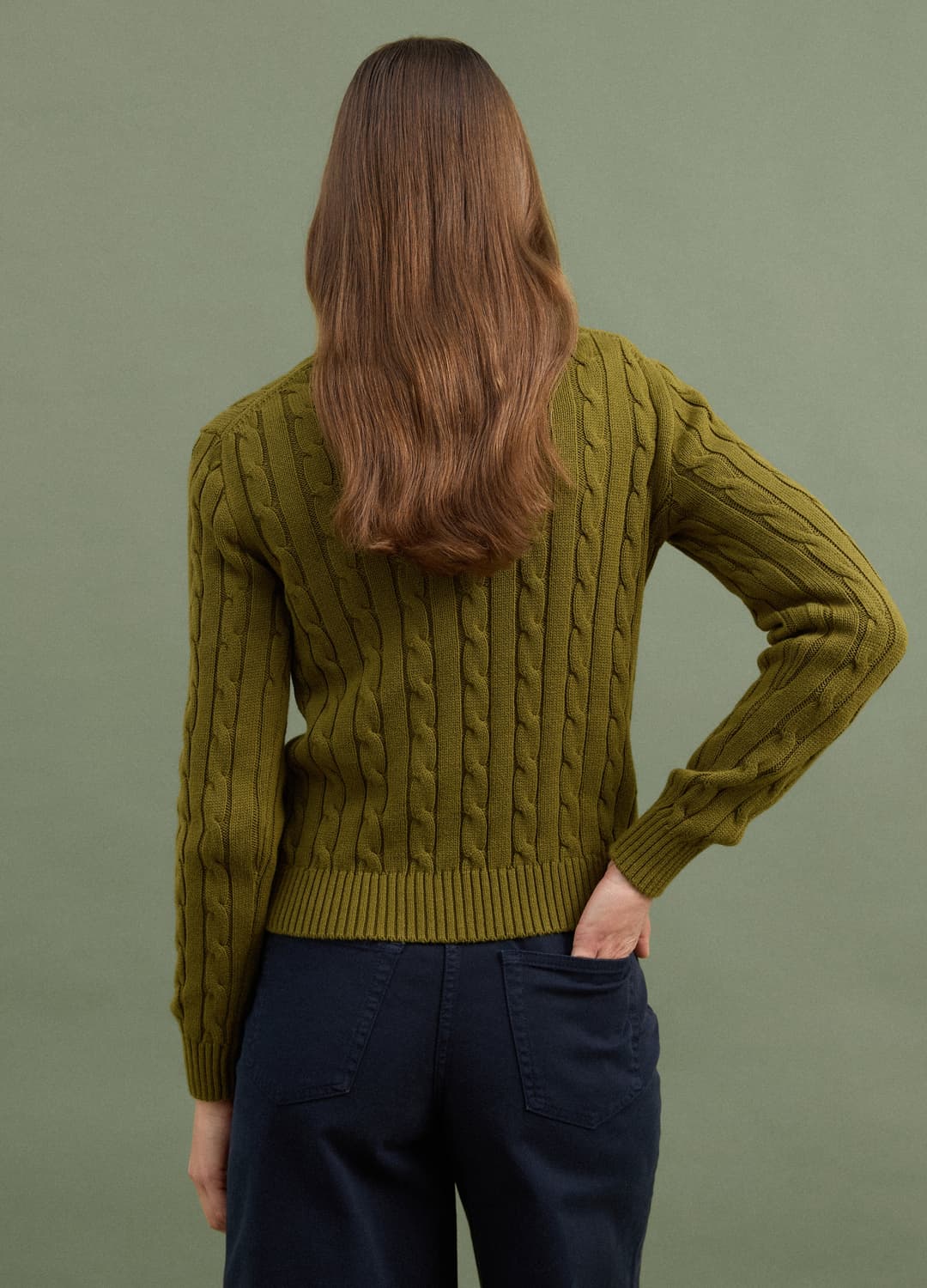 Maglia Verde In Puro Cotone A Trecce Con Girocollo | OVS Maglia Verde In Puro Cotone A Trecce Con Girocollo - 3 | OVS