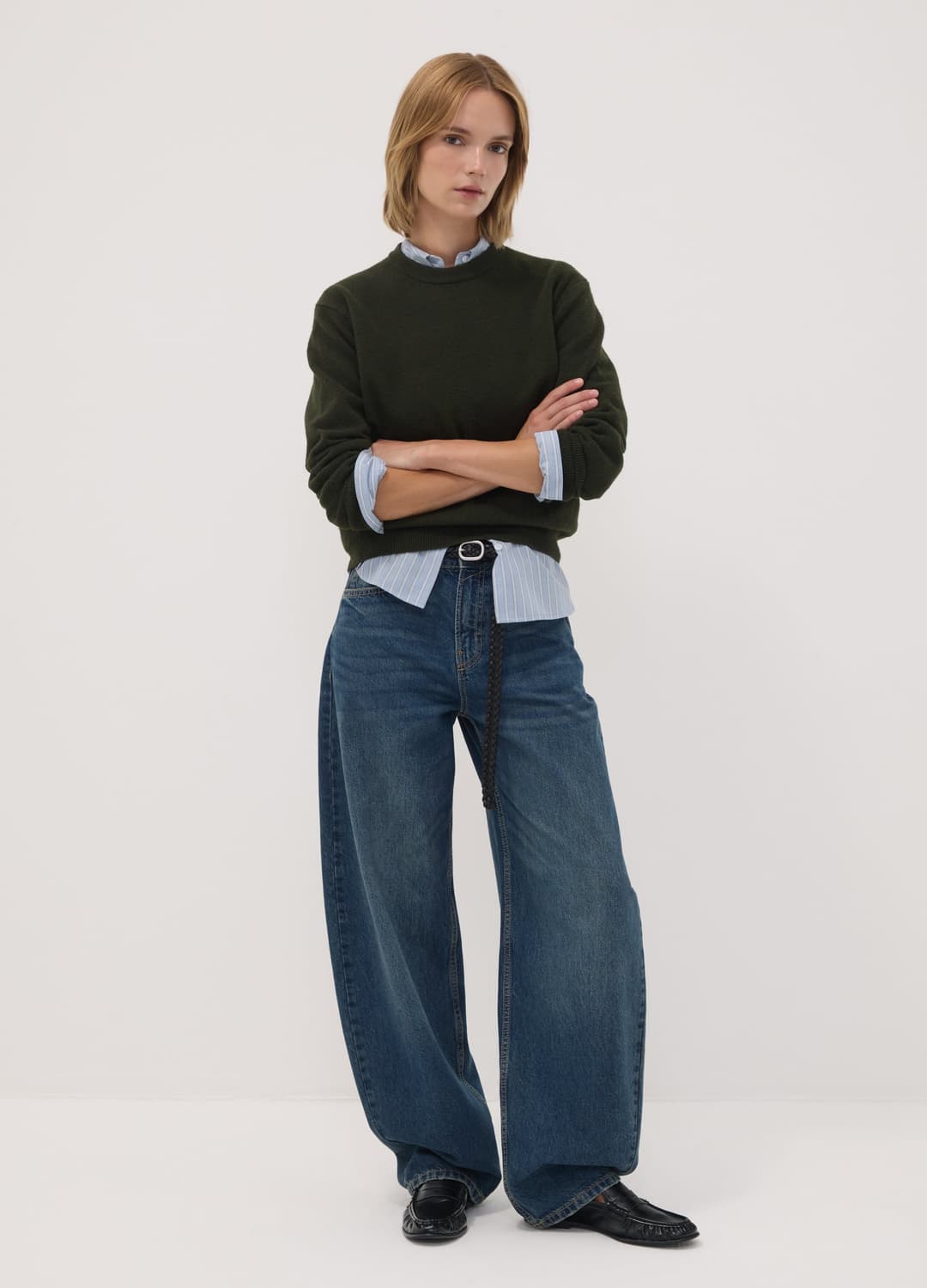 Brauner Stretchwoll-pullover Mit Rundhalsausschnitt | OVS Brauner Stretchwoll-pullover Mit Rundhalsausschnitt - 1 | OVS