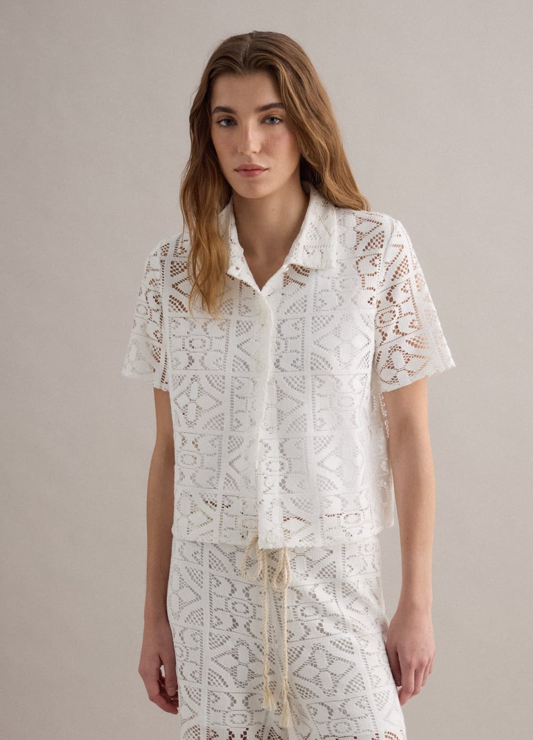 Polo Traforata Bianca A Maniche Corte Regular Fit | OVS Polo Traforata Bianca A Maniche Corte Regular Fit - 2 | OVS