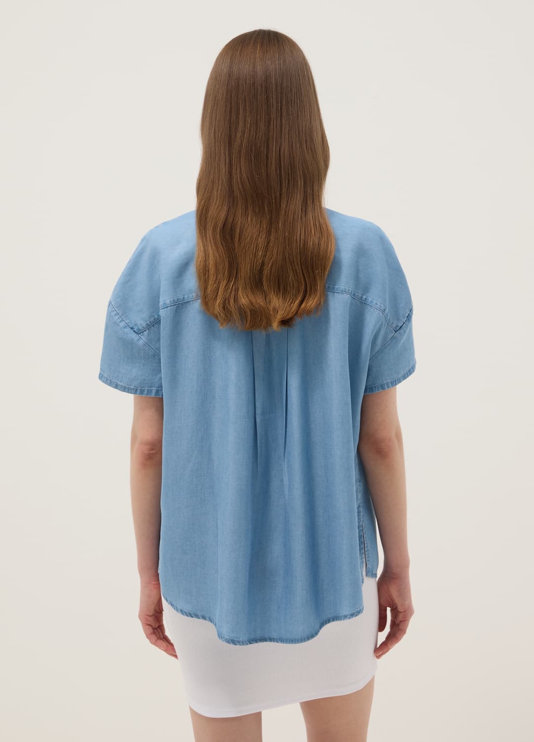 Hellblaue Hemdbluse Aus Reinem Lyocell | OVS Hellblaue Hemdbluse Aus Reinem Lyocell - 3 | OVS