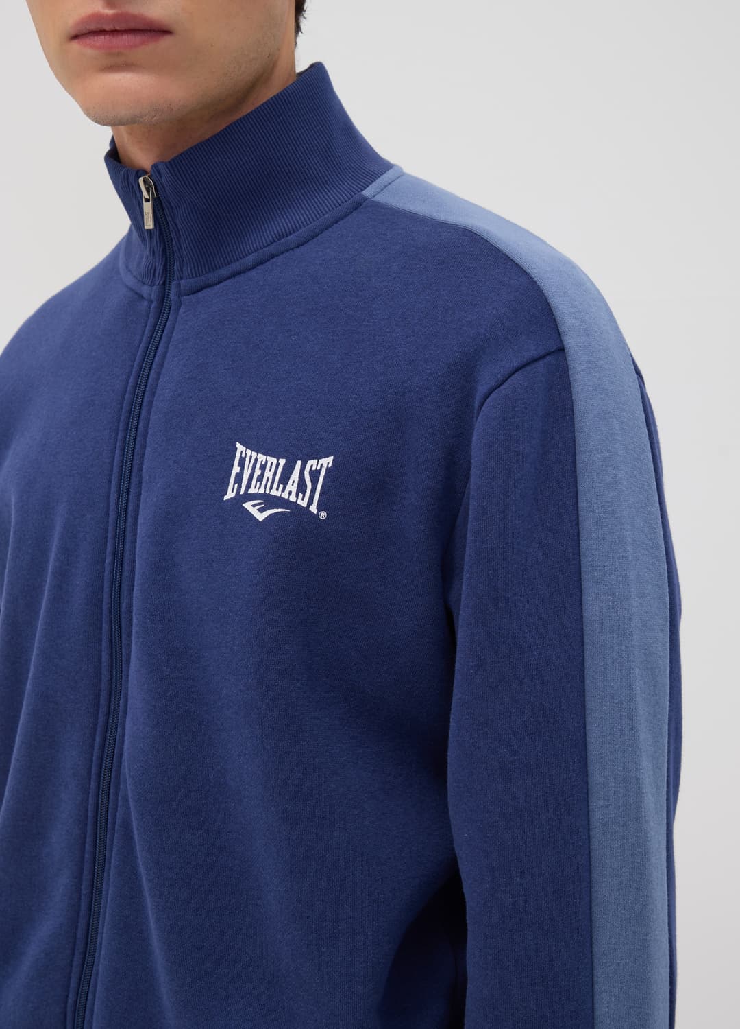 Felpa Full Zip Blu In Misto Cotone Con Logo | OVS Felpa Full Zip Blu In Misto Cotone Con Logo - 2 | OVS