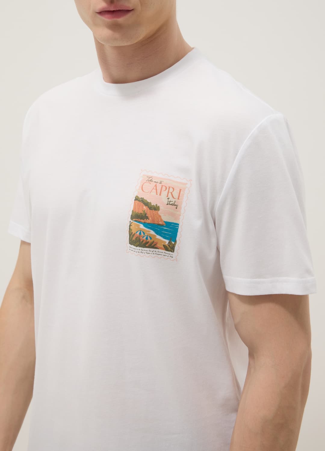 T-shirt Bianca In Puro Cotone Con Stampa Applicata Regular Fit | OVS T-shirt Bianca In Puro Cotone Con Stampa Applicata Regular Fit - 2 | OVS