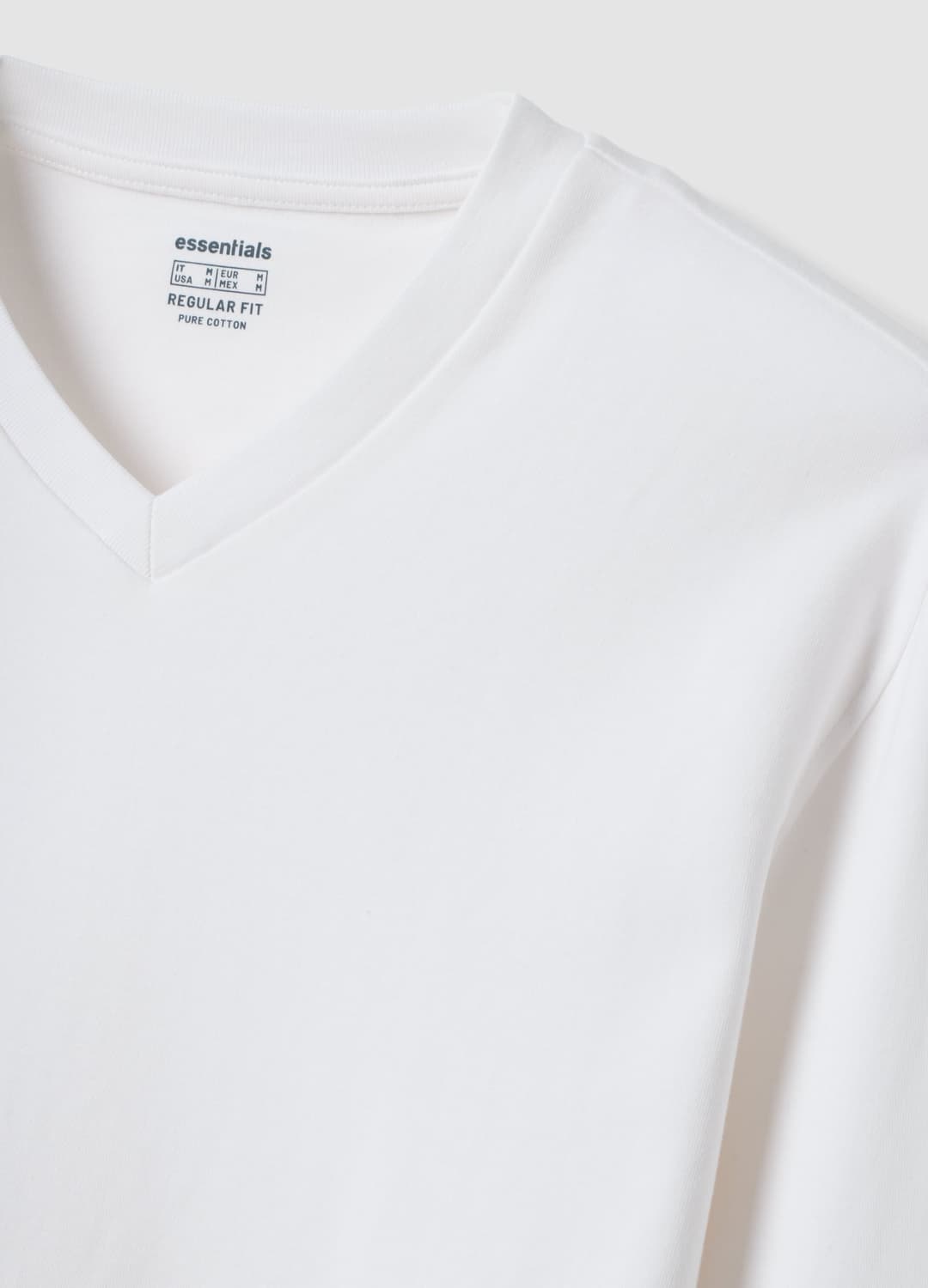 Weißes T-shirt Aus Reiner Baumwolle Mit V-ausschnitt | OVS Weißes T-shirt Aus Reiner Baumwolle Mit V-ausschnitt - 1 | OVS