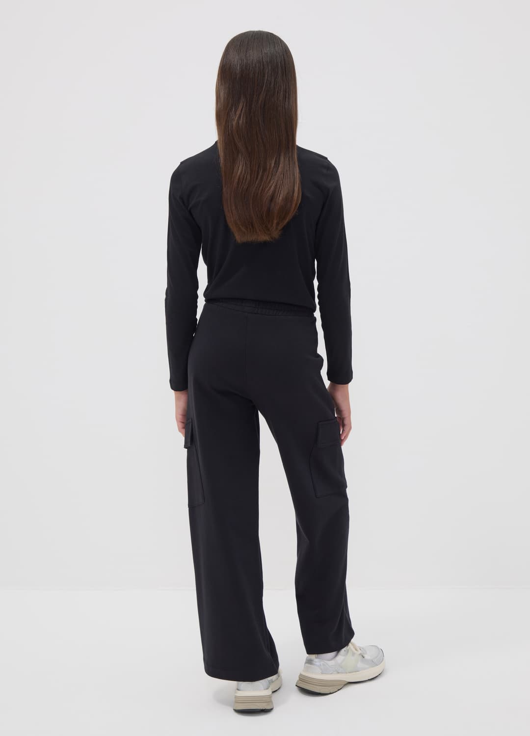 Pantaloni Cargo Neri Culotte In Puro Cotone Per Ragazza | OVS Pantaloni Cargo Neri Culotte In Puro Cotone Per Ragazza - 1 | OVS