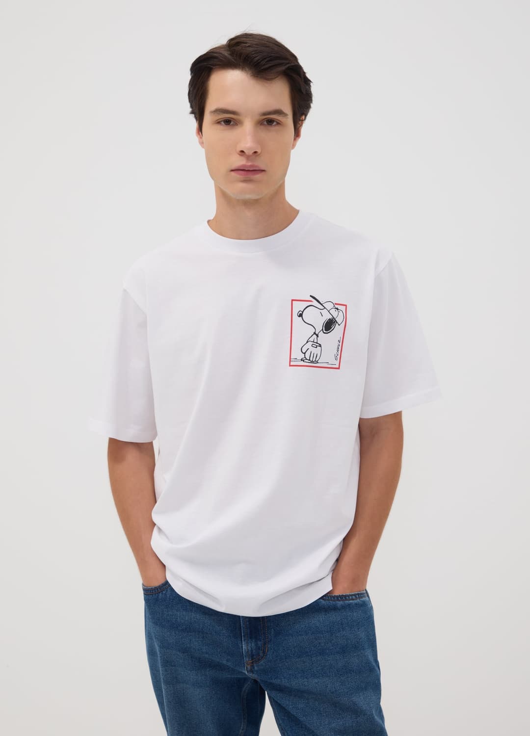 Weißes T-shirt Aus Reiner Baumwolle Mit Peanuts-print | OVS Weißes T-shirt Aus Reiner Baumwolle Mit Peanuts-print - 1 | OVS