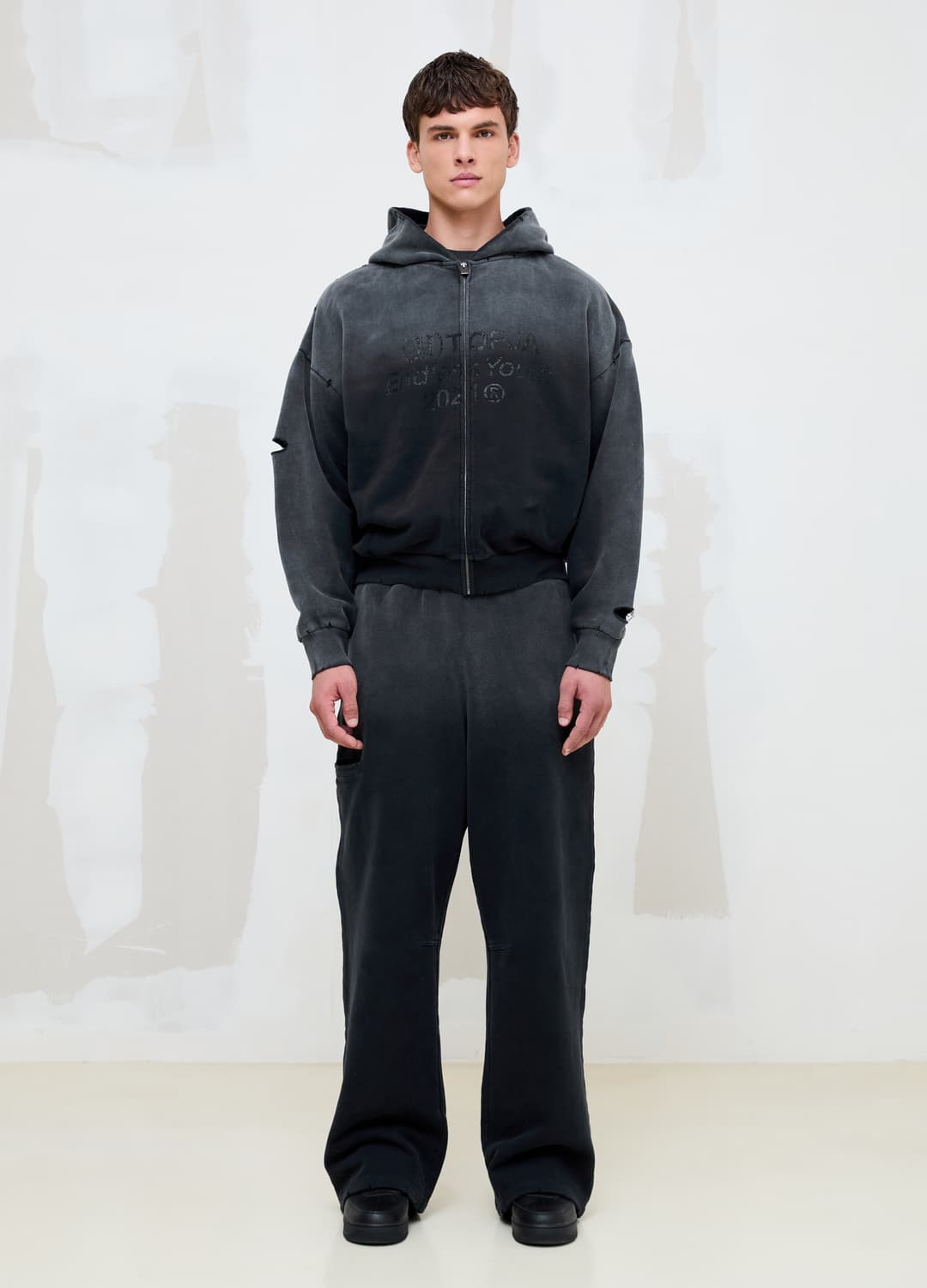 Full-zip Hoodie Sunfaded Black | OVS Full-zip Hoodie Sunfaded Black - 2 | OVS