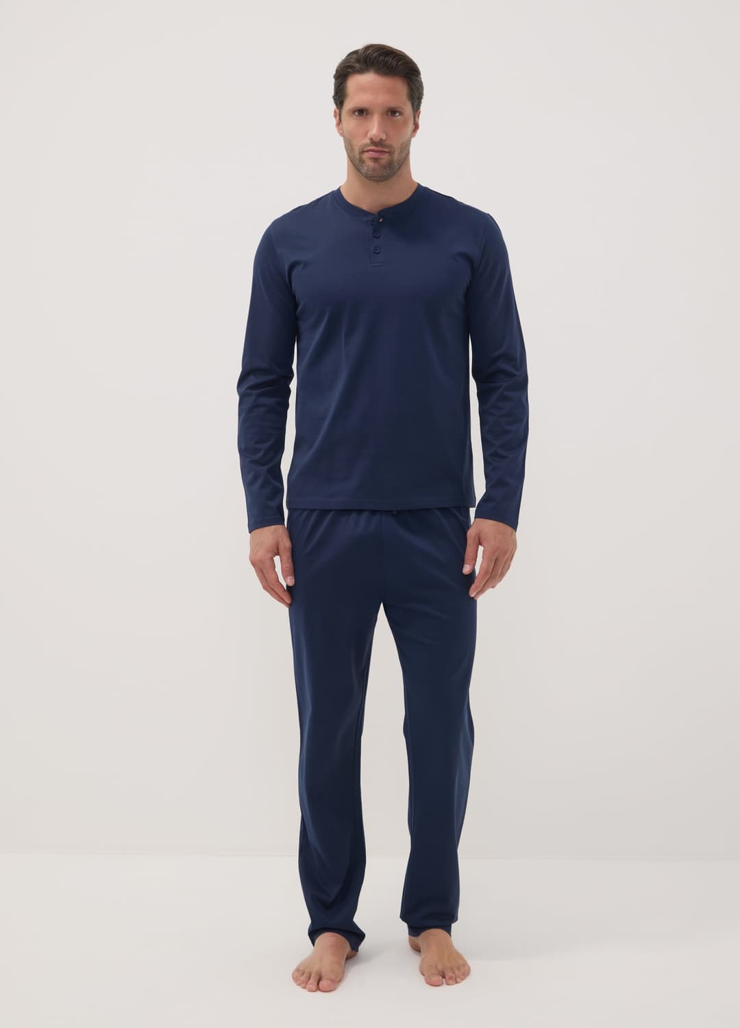 Pigiama Blu In Puro Cotone Organico Con Scollo Serafino Regular Fit | OVS Pigiama Blu In Puro Cotone Organico Con Scollo Serafino Regular Fit - 7 | OVS
