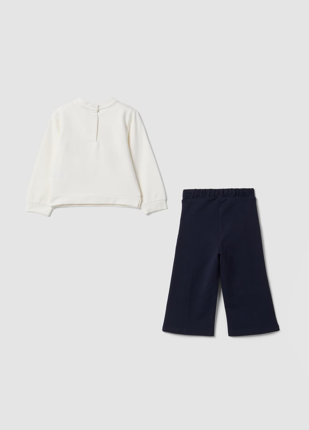 Weiß-blaues Set Aus Stretch-baumwolle Mit Teddybären Für Babymädchen | OVS Weiß-blaues Set Aus Stretch-baumwolle Mit Teddybären Für Babymädchen - 1 | OVS