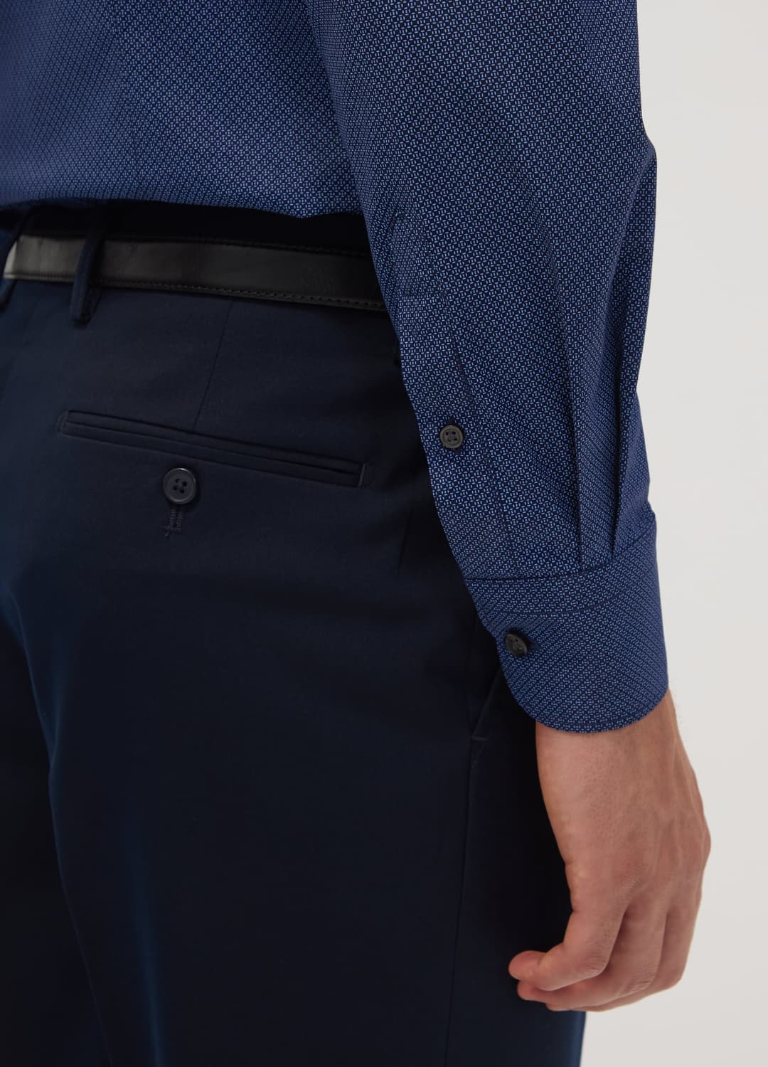 Camicia Blu In Popeline Di Cotone Elasticizzato Slim Fit | OVS Camicia Blu In Popeline Di Cotone Elasticizzato Slim Fit - 2 | OVS