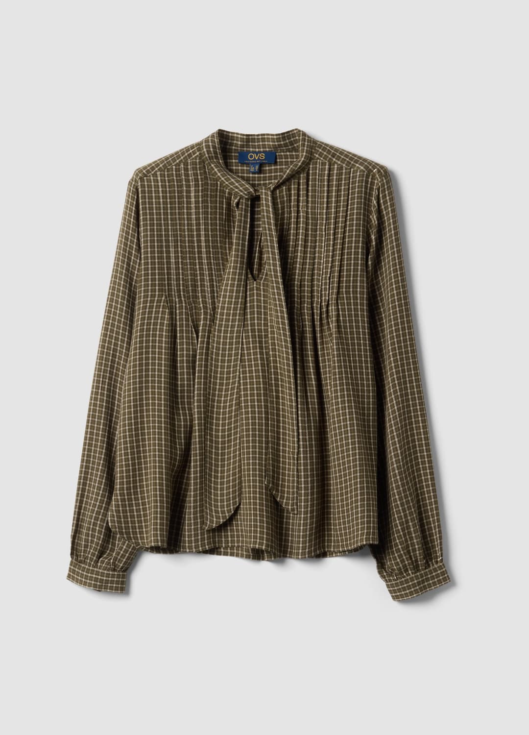 Braune Karobluse Aus Reiner Viskose Mit Schleife | OVS Braune Karobluse Aus Reiner Viskose Mit Schleife - 3 | OVS