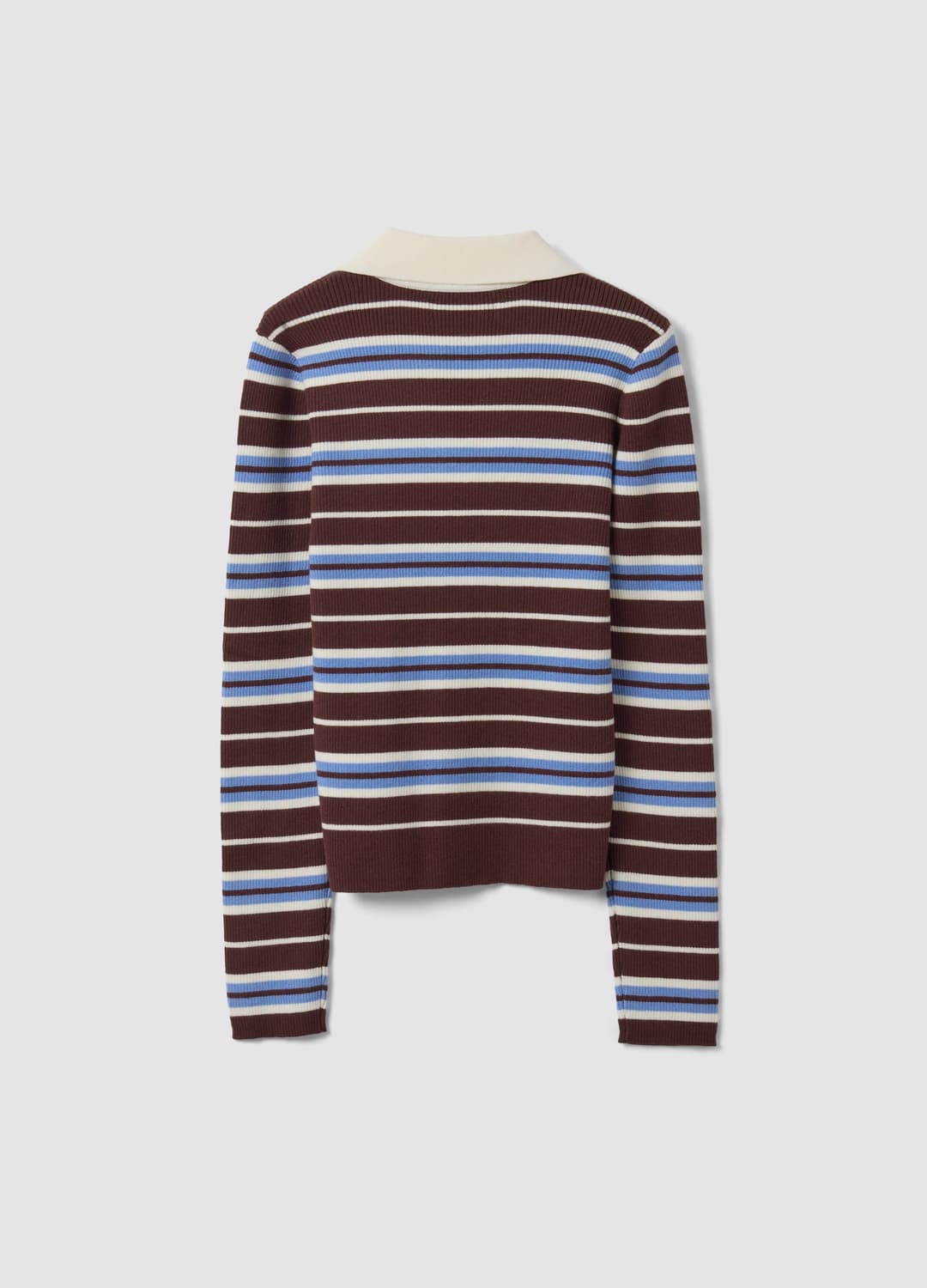 Mehrfarbig Gestreifter Strickpullover Aus Viskosemix Mit Polokragen | OVS Mehrfarbig Gestreifter Strickpullover Aus Viskosemix Mit Polokragen - 6 | OVS