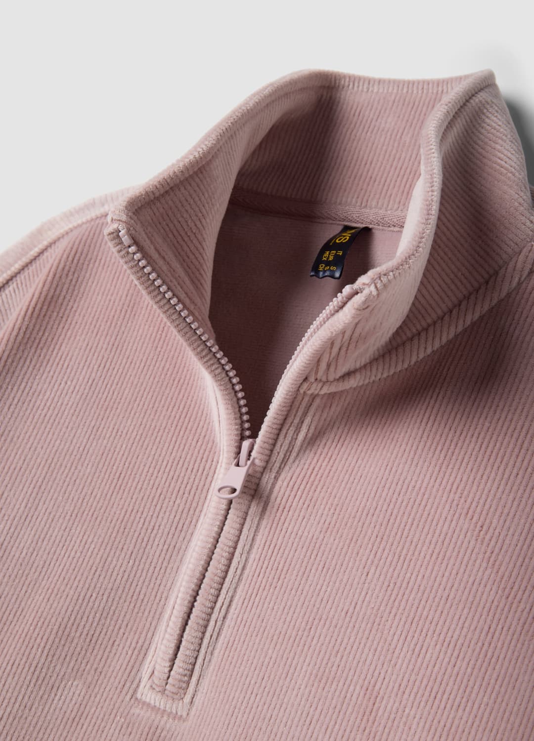 Rosa Shirt Aus Stretchstoff Mit Zip-kragen | OVS Rosa Shirt Aus Stretchstoff Mit Zip-kragen - 1 | OVS