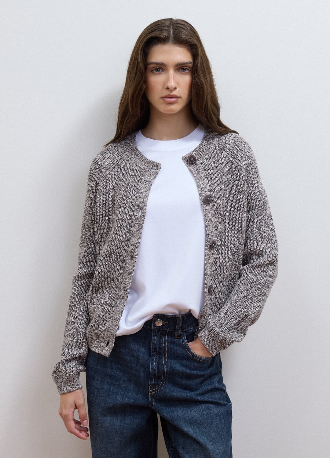 Graue Strickjacke Aus Reiner Baumwolle In Regular Fit | OVS Graue Strickjacke Aus Reiner Baumwolle In Regular Fit - 0 | OVS