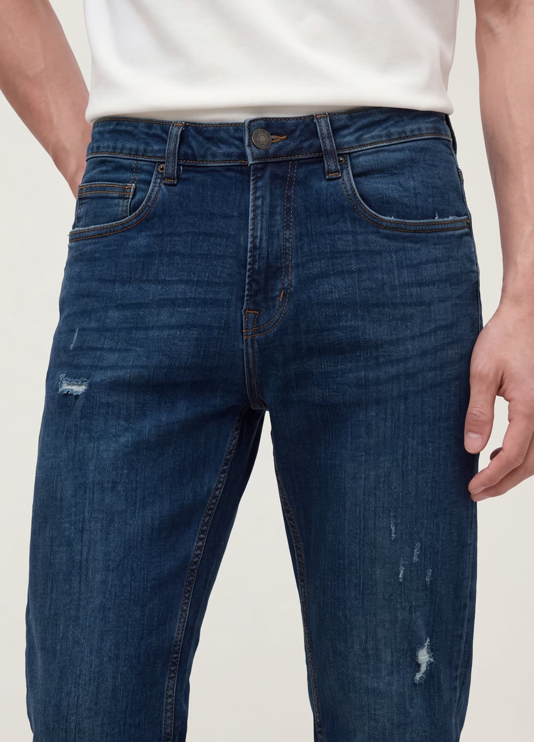 Dunkelblaue Denim-jeans Aus Stretch-baumwolle | OVS Dunkelblaue Denim-jeans Aus Stretch-baumwolle - 3 | OVS