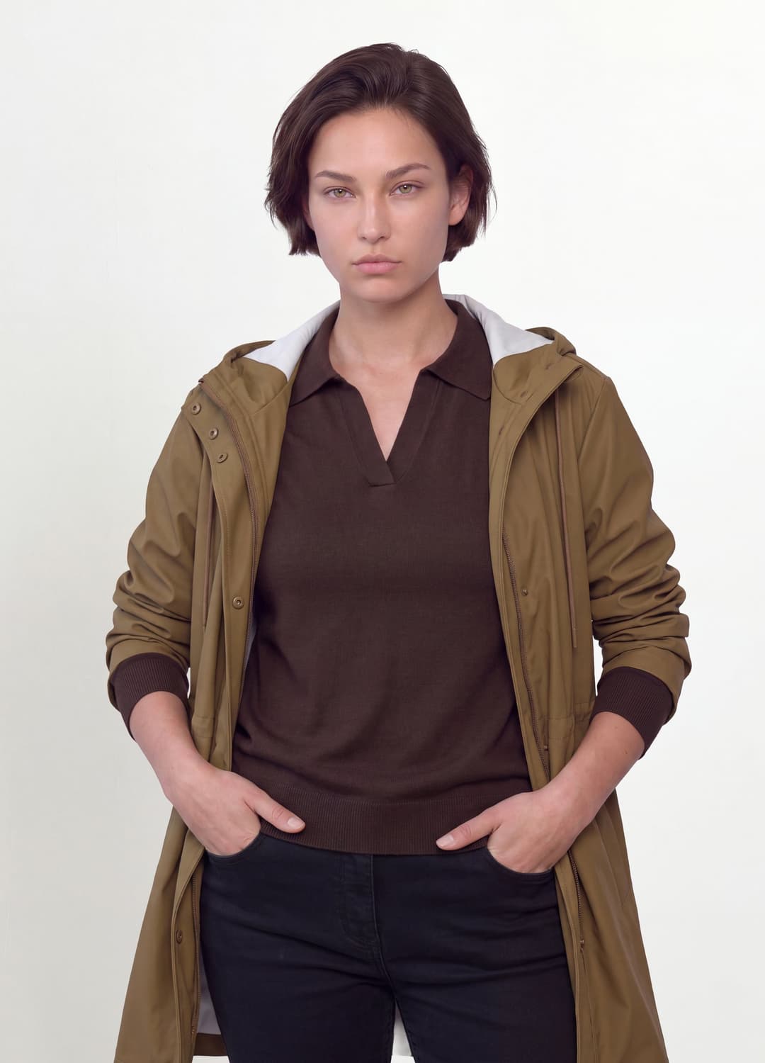Giacca Antipioggia Marrone Con Cappuccio E Chiusura Zip E Bottoni Regular Fit | OVS Giacca Antipioggia Marrone Con Cappuccio E Chiusura Zip E Bottoni Regular Fit - 0 | OVS