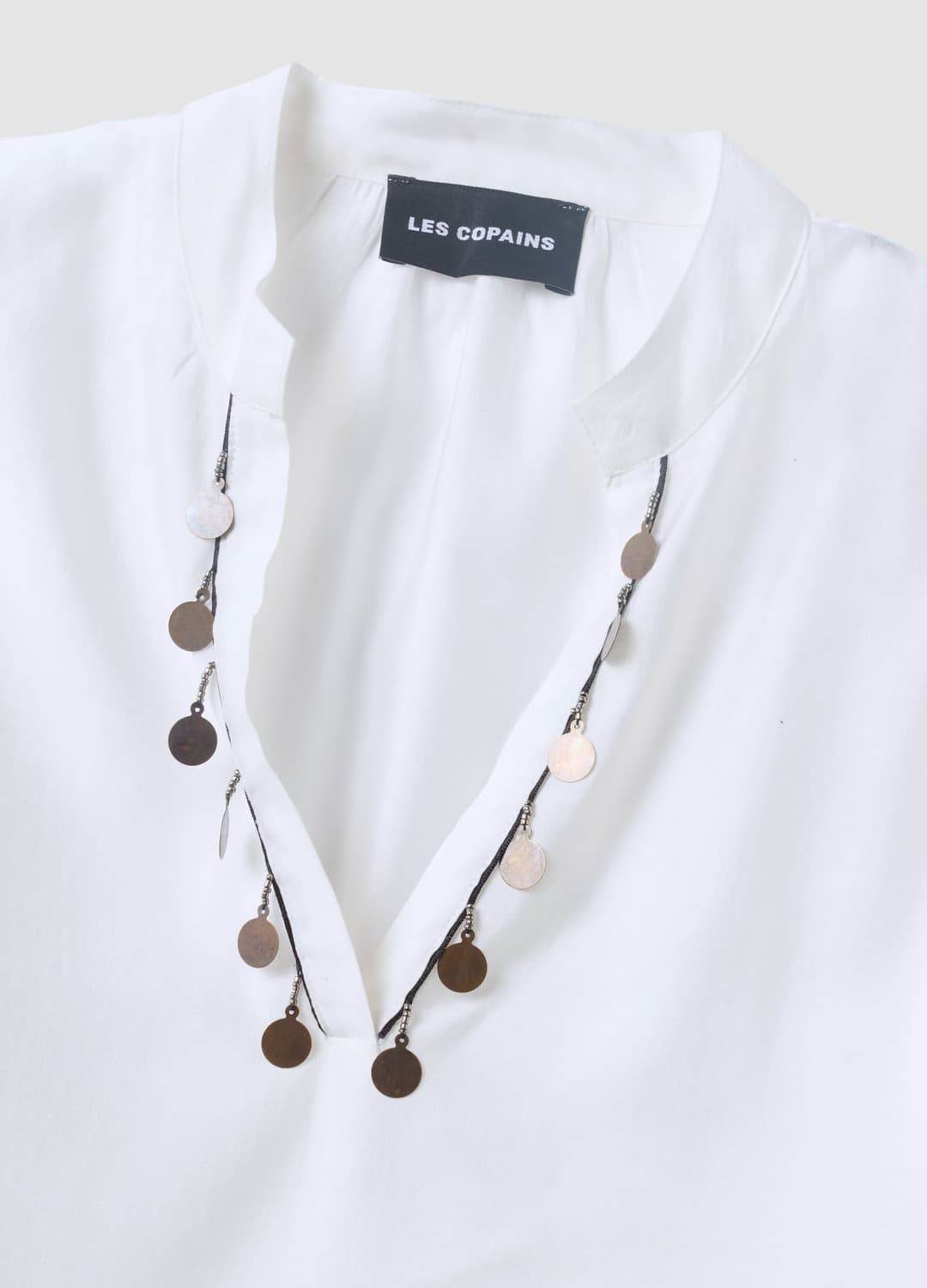 Camicia Bianca In Misto Viscosa Con Charms E Scollo A V Regular Fit | OVS Camicia Bianca In Misto Viscosa Con Charms E Scollo A V Regular Fit - 5 | OVS