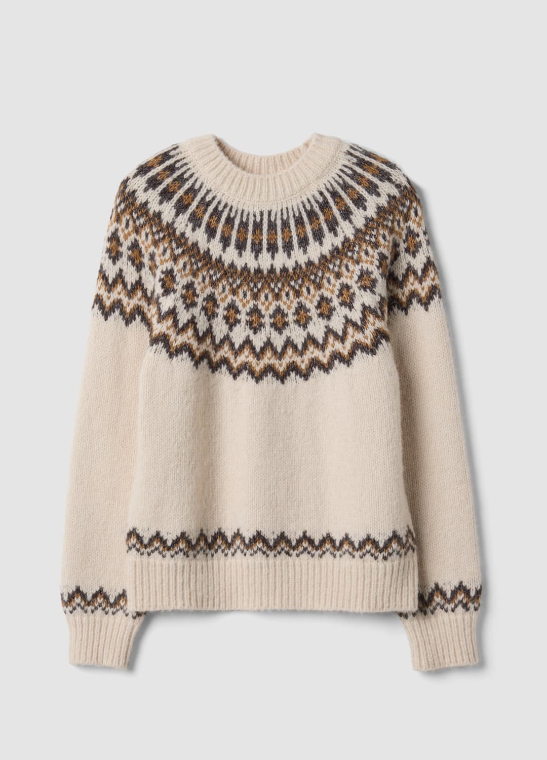 Beiger Jacquard-pullover Mit Stehkragen | OVS Beiger Jacquard-pullover Mit Stehkragen - 4 | OVS