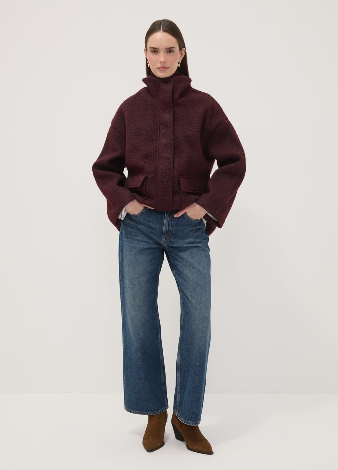 Rote Jacke Mit Reissverschluss Und Druckknöpfen | OVS Rote Jacke Mit Reissverschluss Und Druckknöpfen - 1 | OVS