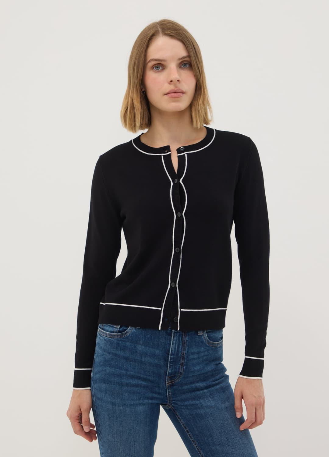Cardigan Nero In Viscosa Elasticizzata Regular Fit | OVS Cardigan Nero In Viscosa Elasticizzata Regular Fit - 2 | OVS