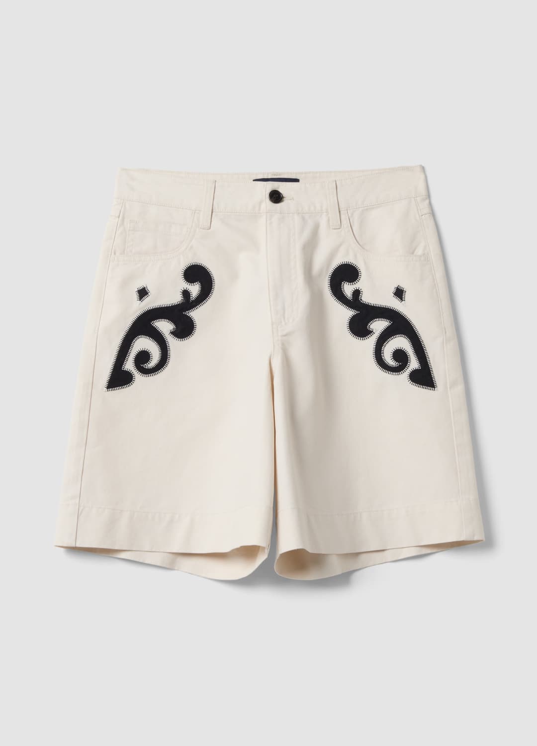 Shorts Bianchi In Misto Lino E Lyocell Con Ricami A Contrasto Regular Fit | OVS Shorts Bianchi In Misto Lino E Lyocell Con Ricami A Contrasto Regular Fit - 4 | OVS