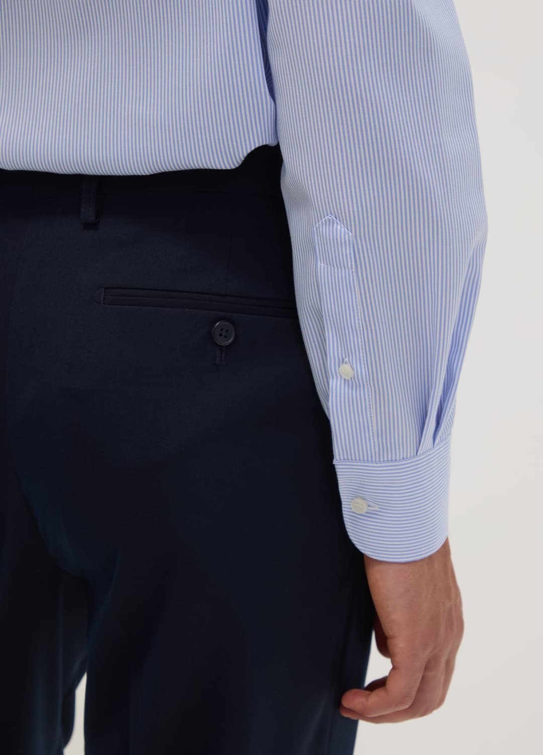 Camicia Azzurra In Puro Cotone A Righe Con Colletto Classico Regular Fit | OVS Camicia Azzurra In Puro Cotone A Righe Con Colletto Classico Regular Fit - 2 | OVS