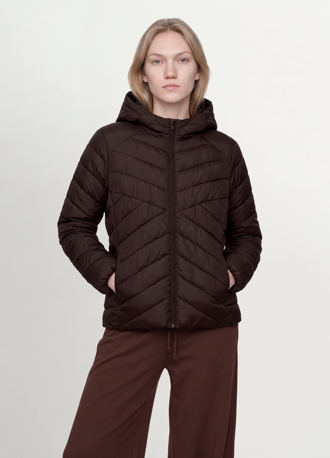 Giacca Ultralight Marrone Trapuntata Con Cappuccio E Zip | OVS Giacca Ultralight Marrone Trapuntata Con Cappuccio E Zip - 0 | OVS