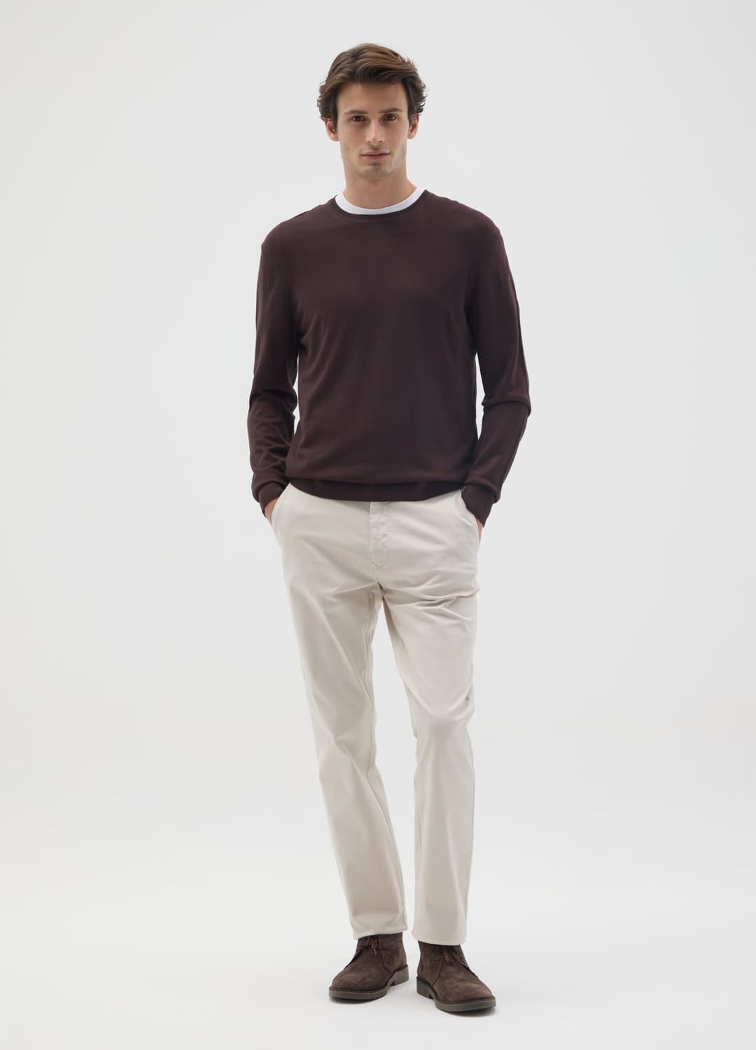 Pantaloni In Cotone Elasticizzato Marroni Slim Fit | OVS Pantaloni In Cotone Elasticizzato Marroni Slim Fit - 0 | OVS