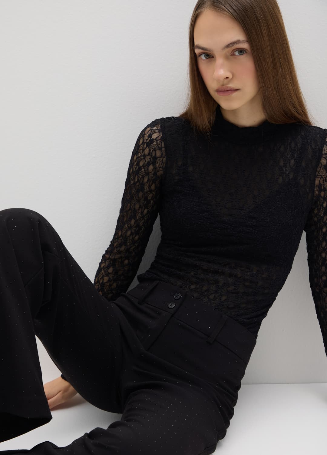 Body Nero Senza Coppa In Pizzo Elasticizzato Regular Fit | OVS Body Nero Senza Coppa In Pizzo Elasticizzato Regular Fit - 0 | OVS