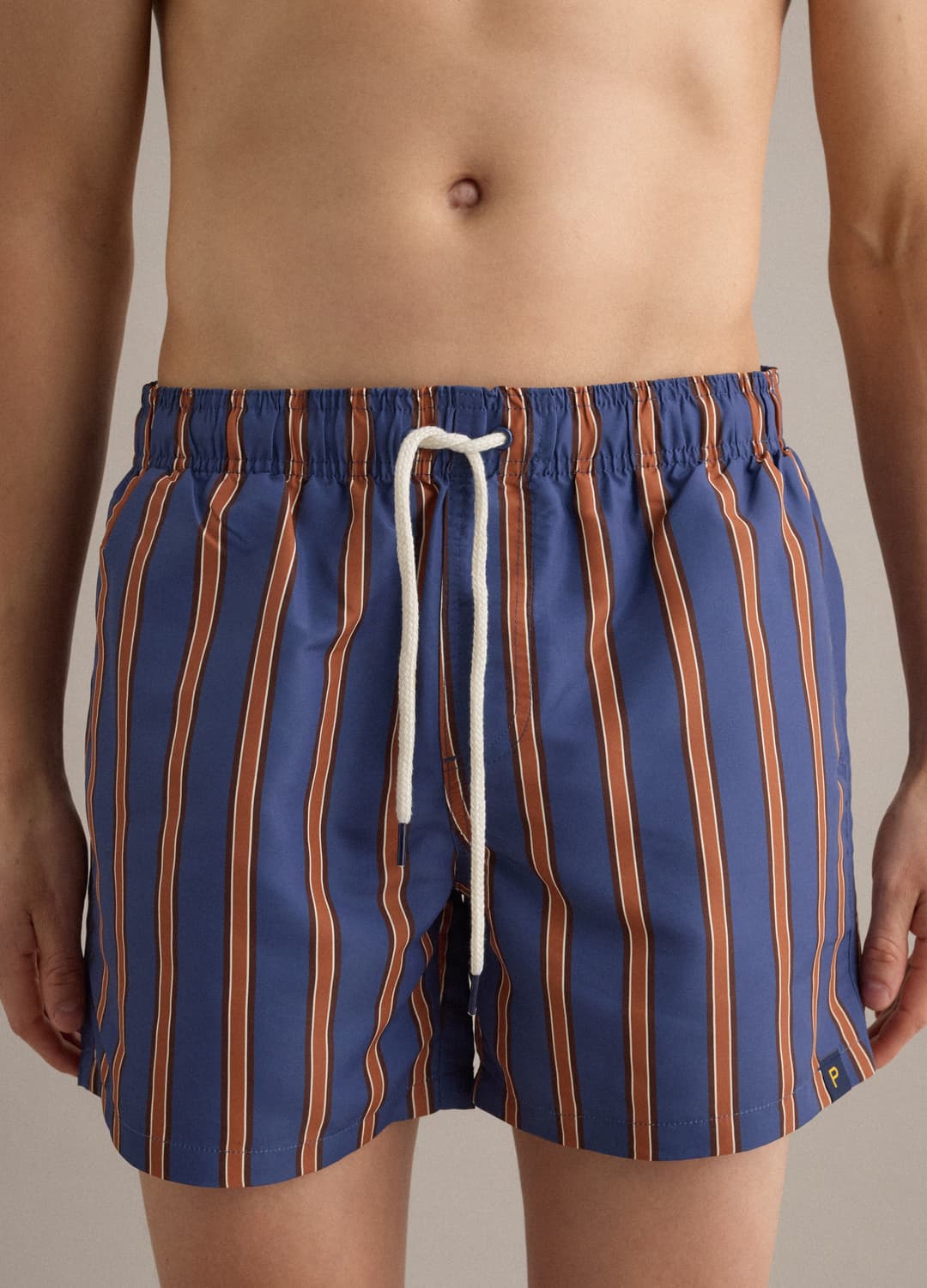 Boxer Mare Blu A Righe Marroni Con Coulisse | OVS Boxer Mare Blu A Righe Marroni Con Coulisse - 1 | OVS