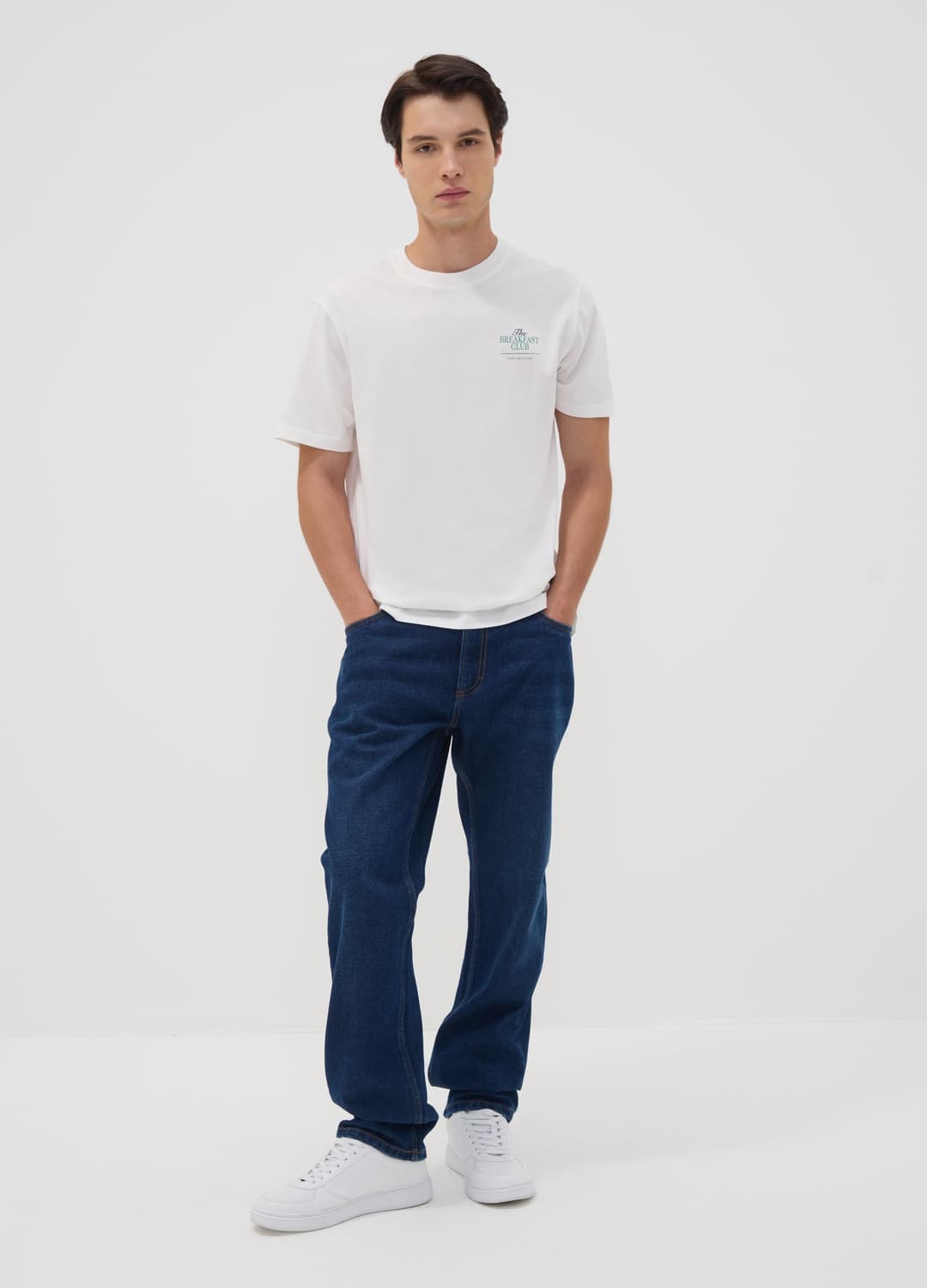 Weißes T-shirt Aus Reinem Baumwoll-jersey Mit Print | OVS Weißes T-shirt Aus Reinem Baumwoll-jersey Mit Print - 1 | OVS