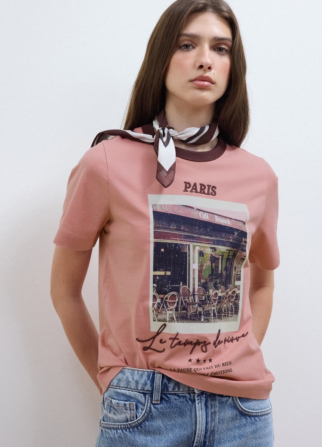 Rosa T-shirt Aus Reiner Baumwolle Mit Paris-print | OVS Rosa T-shirt Aus Reiner Baumwolle Mit Paris-print - 0 | OVS