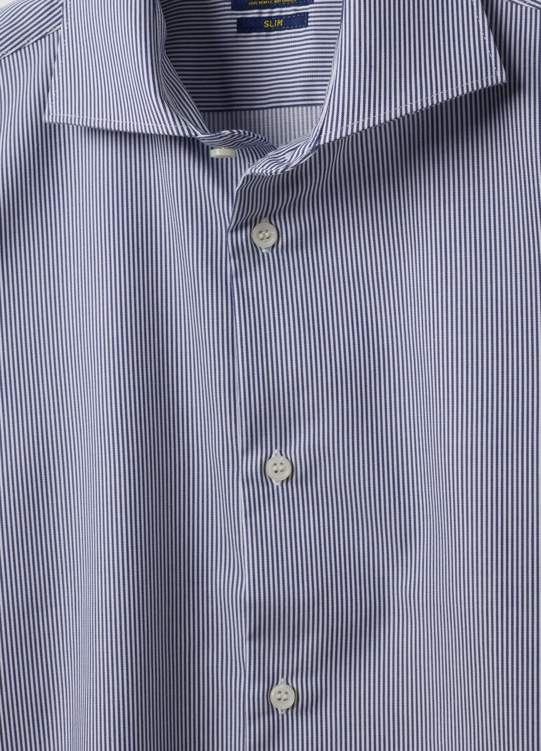 Camicia Blu In Puro Cotone A Righe Con Collo Francese Slim Fit No Iron | OVS Camicia Blu In Puro Cotone A Righe Con Collo Francese Slim Fit No Iron - 6 | OVS