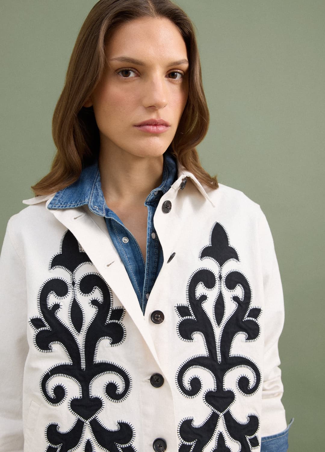 Blazer Bianco In Misto Lino E Lyocell Con Ricami A Contrasto Regular Fit | OVS Blazer Bianco In Misto Lino E Lyocell Con Ricami A Contrasto Regular Fit - 1 | OVS