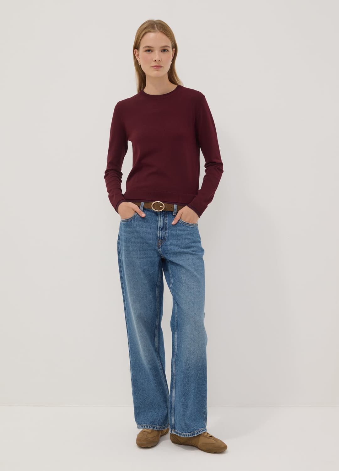 Maglia Blu In Misto Viscosa A Girocollo | OVS Maglia Blu In Misto Viscosa A Girocollo - 1 | OVS