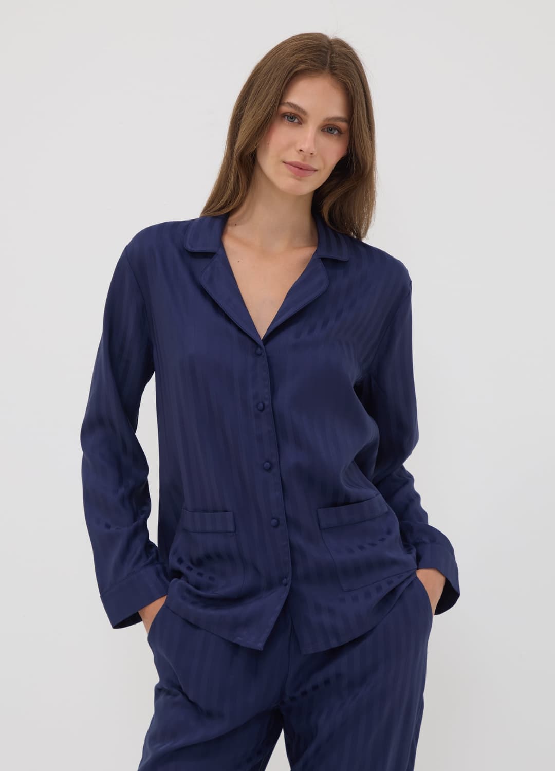 Pigiama Blu In Pura Viscosa Con Scollo A V | OVS Pigiama Blu In Pura Viscosa Con Scollo A V - 1 | OVS