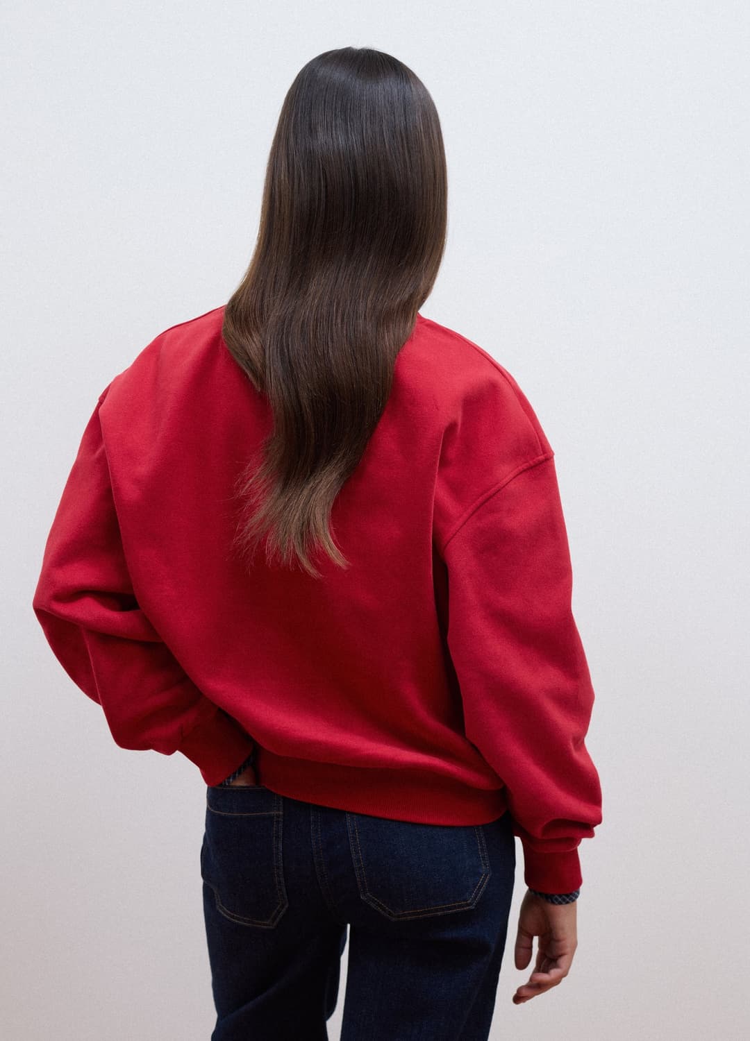 Felpa Rossa In Misto Cotone Con Scollo A V Over Fit | OVS Felpa Rossa In Misto Cotone Con Scollo A V Over Fit - 3 | OVS