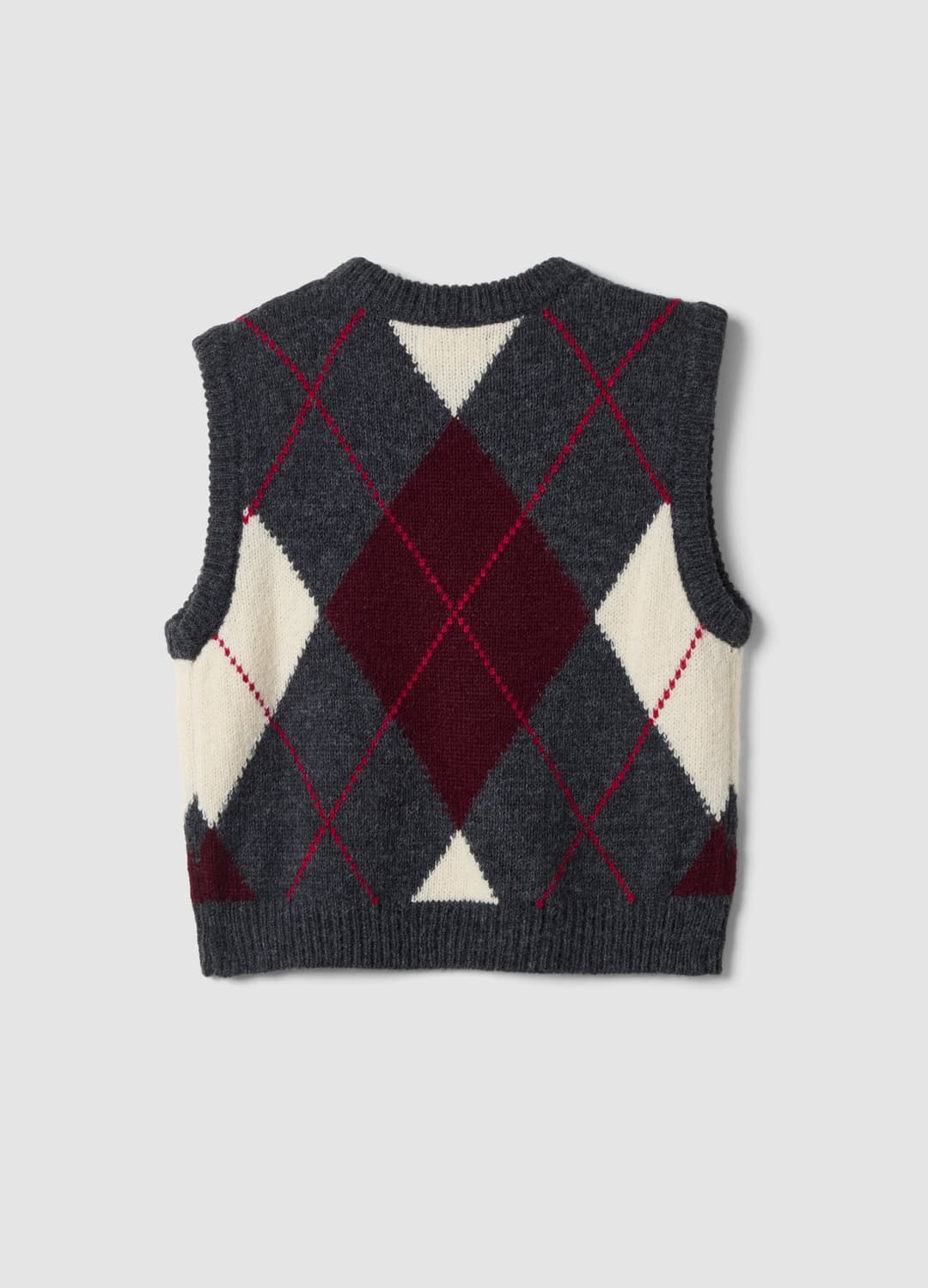 Gilet Grigio In Misto Lana Jacquard Con Girocollo Regular Fit | OVS Gilet Grigio In Misto Lana Jacquard Con Girocollo Regular Fit - 2 | OVS