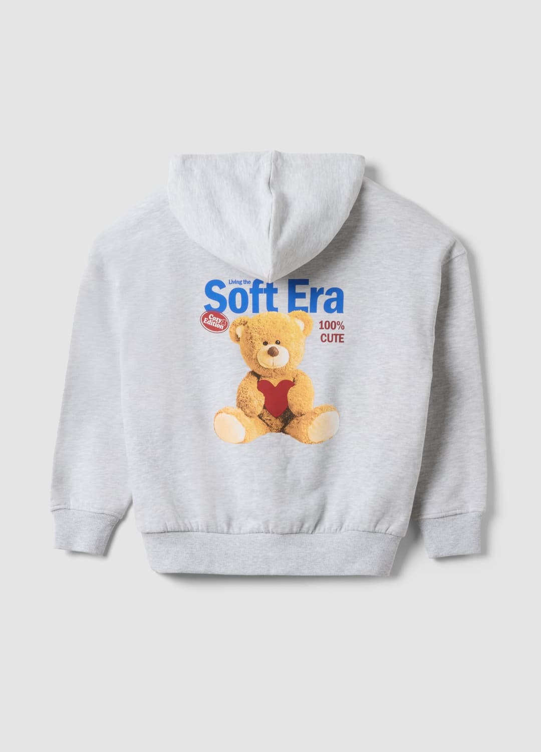 Graues Oversize-kapuzen-sweatshirt Mit Teddyprint Aus Baumwoll- Und Viskosemix | OVS Graues Oversize-kapuzen-sweatshirt Mit Teddyprint Aus Baumwoll- Und Viskosemix - 5 | OVS