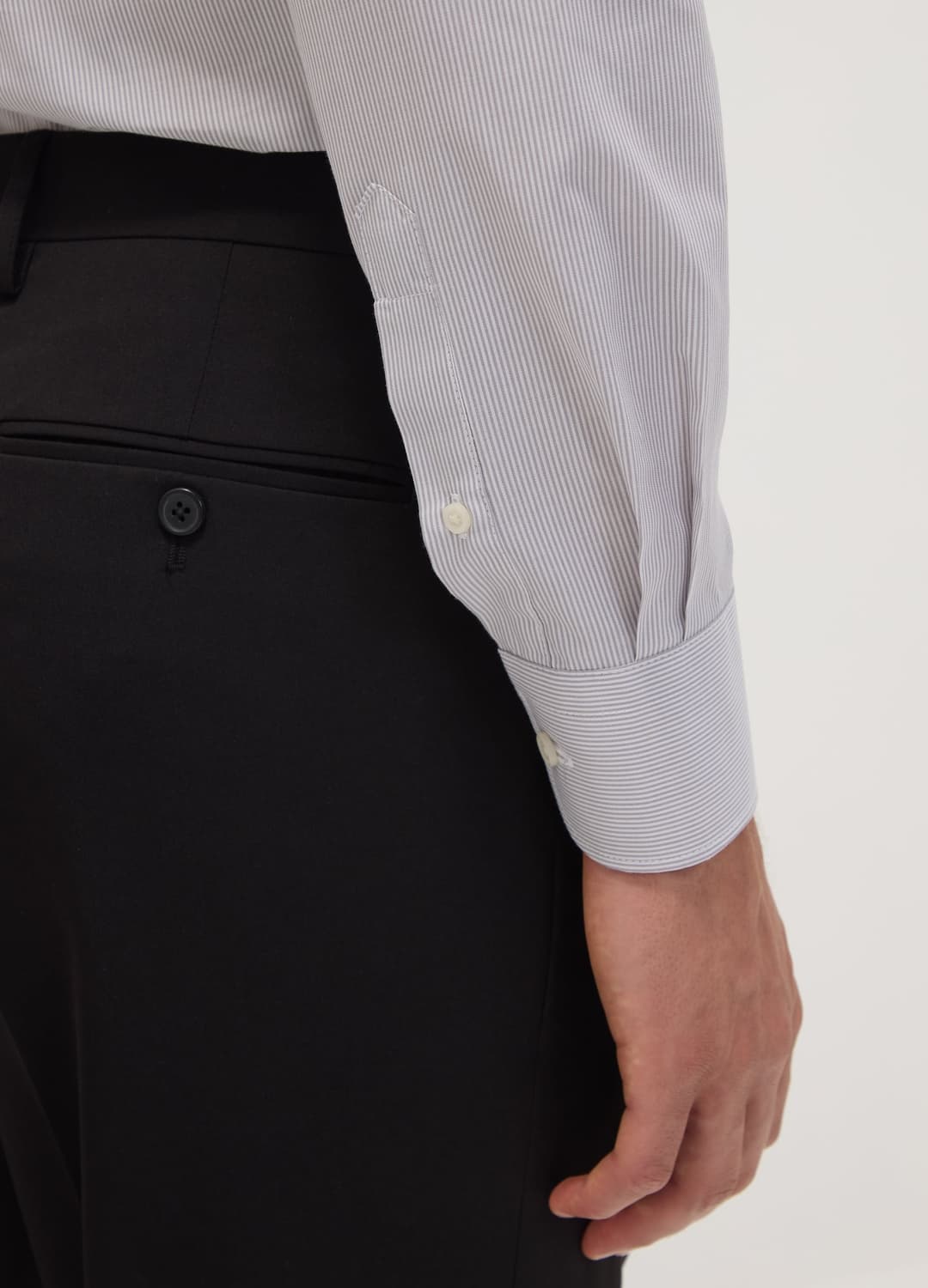 Camicia Grigia In Misto Cotone A Righe Sottili Easy Iron Regular Fit | OVS Camicia Grigia In Misto Cotone A Righe Sottili Easy Iron Regular Fit - 3 | OVS