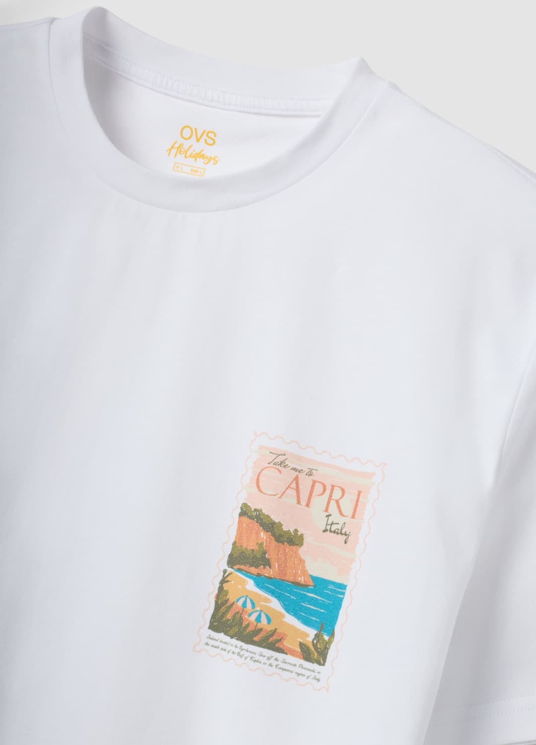 T-shirt Bianca In Puro Cotone Con Stampa Applicata Regular Fit | OVS T-shirt Bianca In Puro Cotone Con Stampa Applicata Regular Fit - 5 | OVS