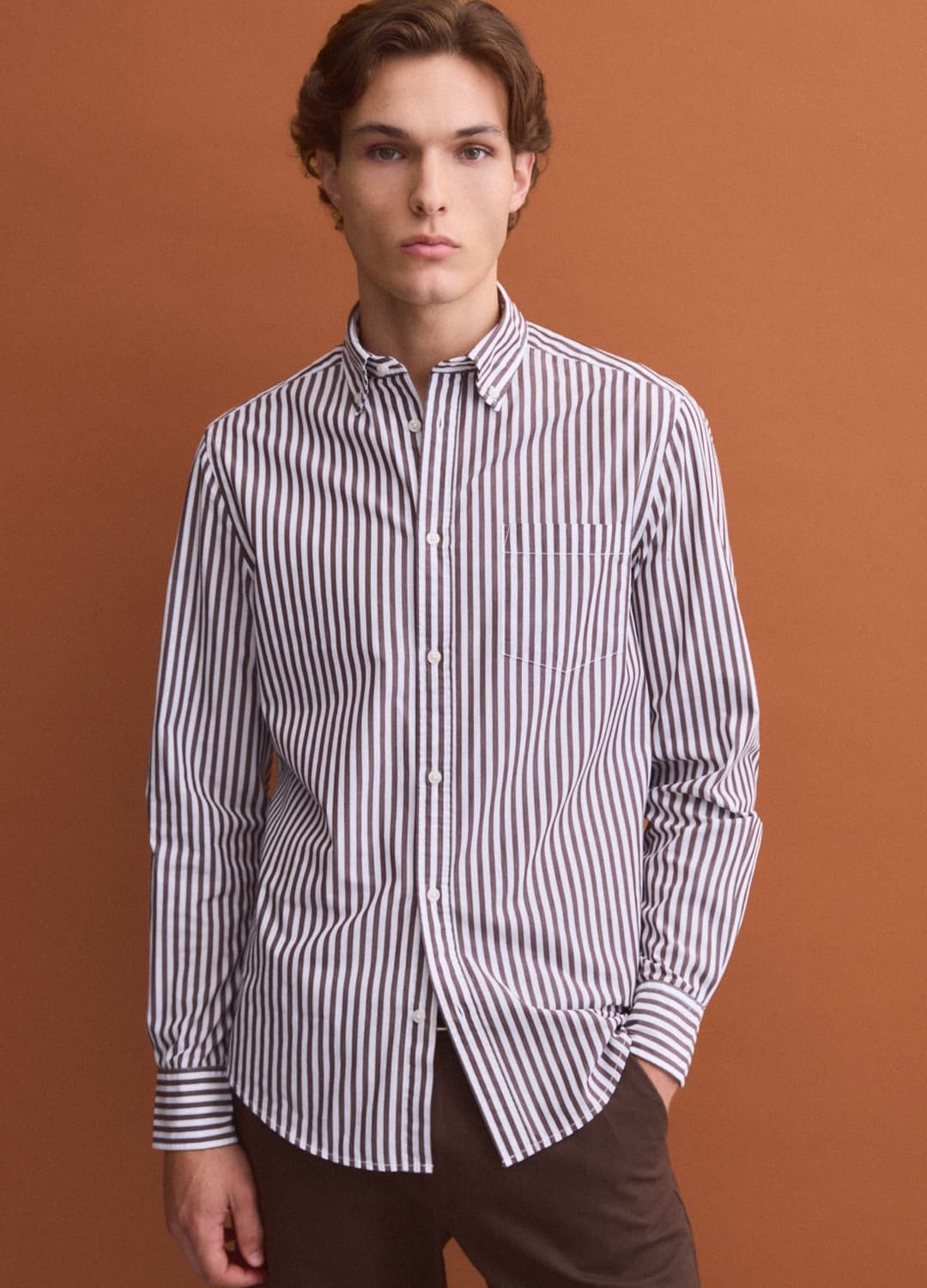 Camicia Bianca In Popeline Di Puro Cotone A Righe Regular Fit | OVS Camicia Bianca In Popeline Di Puro Cotone A Righe Regular Fit - 0 | OVS