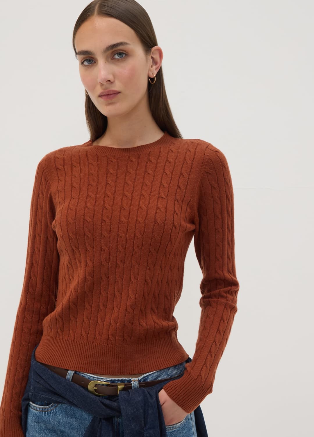 Maglia Girocollo Rossa A Trecce Regular Fit | OVS Maglia Girocollo Rossa A Trecce Regular Fit - 7 | OVS