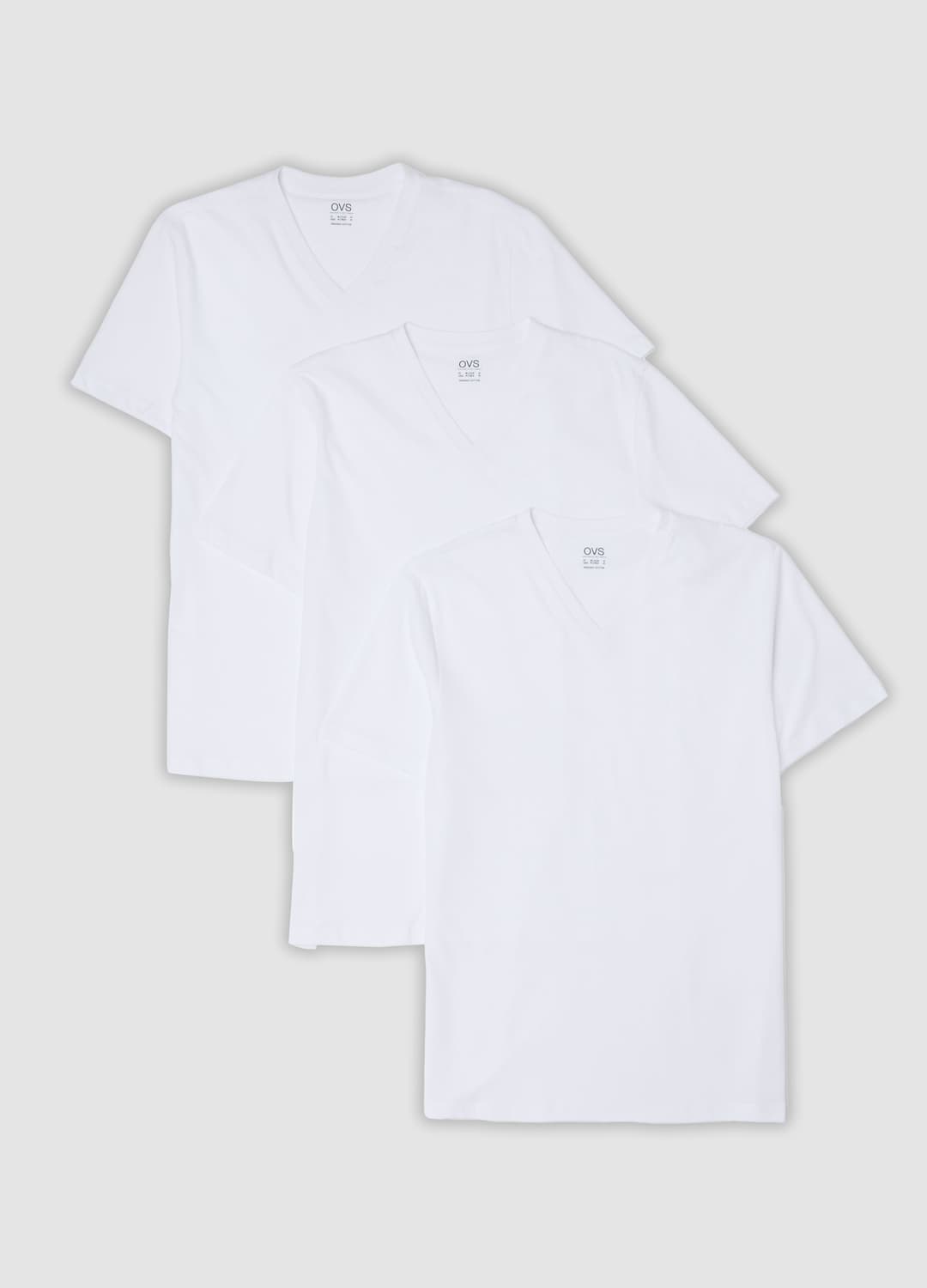3er-pack Weisse T-shirts Aus Bio-baumwolle Mit V-ausschnitt | OVS 3er-pack Weisse T-shirts Aus Bio-baumwolle Mit V-ausschnitt - 4 | OVS