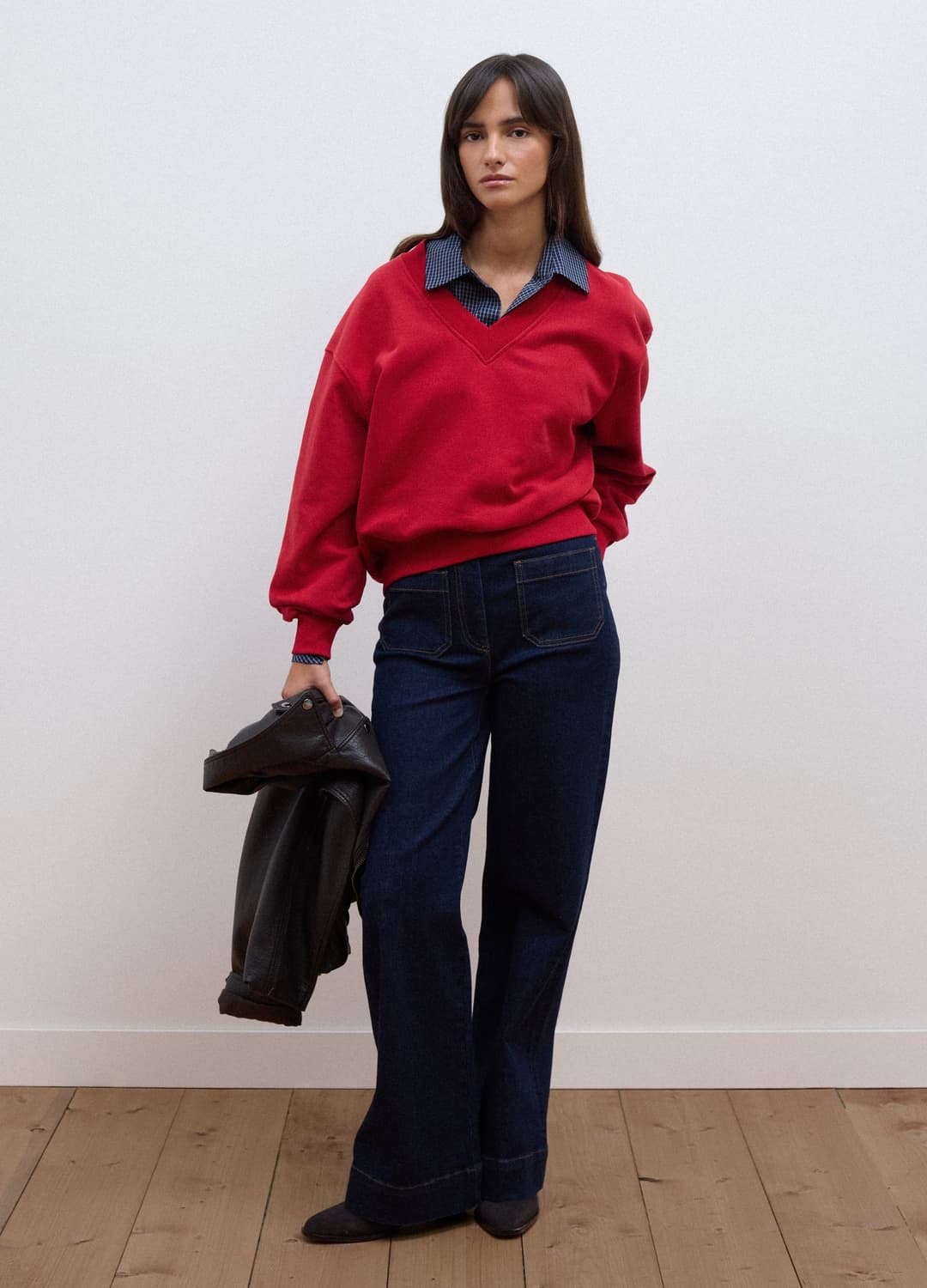 Felpa Rossa In Misto Cotone Con Scollo A V Over Fit | OVS Felpa Rossa In Misto Cotone Con Scollo A V Over Fit - 2 | OVS
